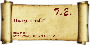 Thury Ernő névjegykártya