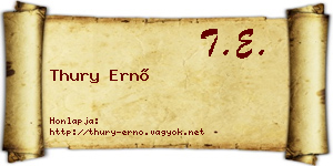Thury Ernő névjegykártya