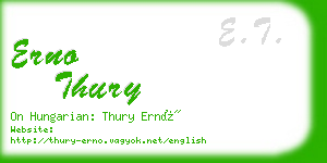 erno thury business card